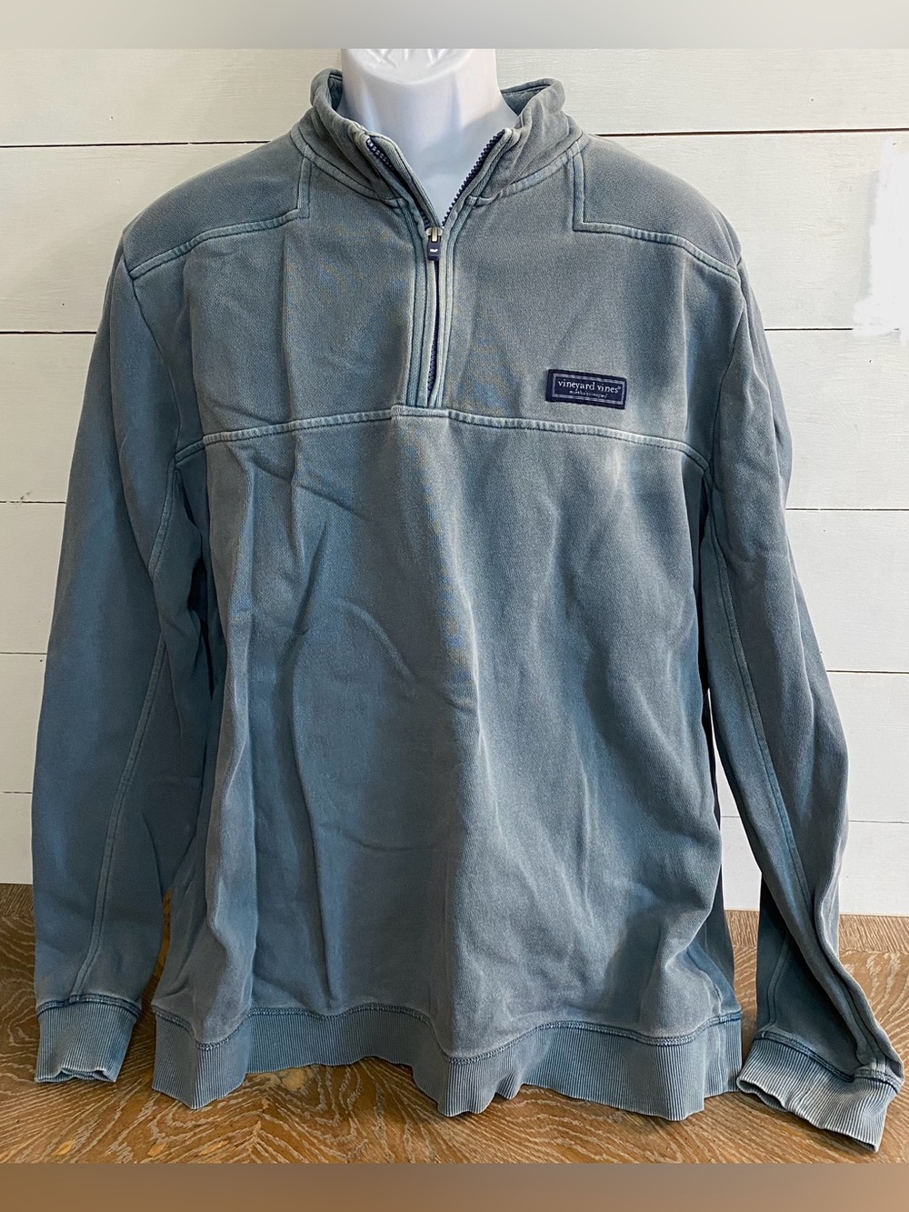 Vineyard Vines Men’s Sz XXL Blue Garment Dyed Shep Shirt 1/4 Zip Pullover